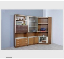 mobile angolo soggiorno componibile design anni '70 porta TV vinili libreria 