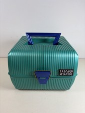 Custodia trucco Sassaby retrò anni 80 verde modello 102-19 custodia rigida viaggio vintage USA