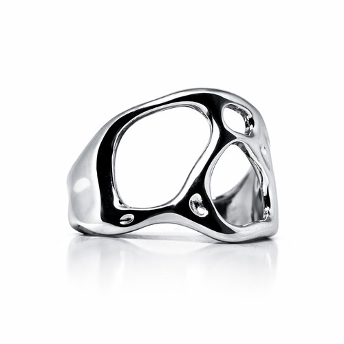 Bague cratère mars - de, acier