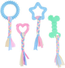 4 Giocattoli da masticare per Cuccioli Con Corde in Cotone Dentizione 