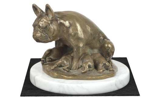 Bulldog francese statua con - bulldog,
