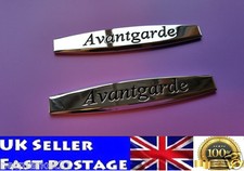 2pcs Avantgarde Mercedes Stemma Emblema Metallo Cromato Post. Baule Logo Adesivo
