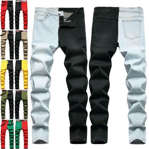 Pantalone jeans uomo bicolore
