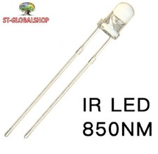 10 diodi led 3 mm infrarosso 850nm IR led uso professionale fotodiodi 10 Pz.