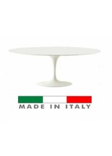   Saarinen tulip Tavolo Tulipano ovale in laminato liquido bianco Tisch
