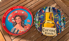 2 vassoio pubblicitario birra Corona beer antico bar risto collezzione 