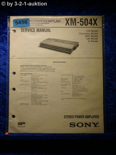 Sony service manual 504x - manual, xm