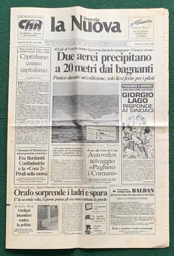 Giornale prima pagina nuova - prima, la