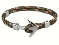 Bracciale Ancora in Acciaio inox color Argento E Corda Uomo Donna ?