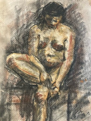 Carboncino donna nuda nudo - carboncino,