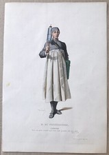 Incisione Antica Acquerellato