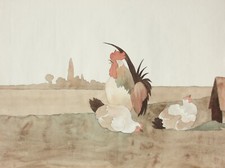 Gallo con due galline, polli