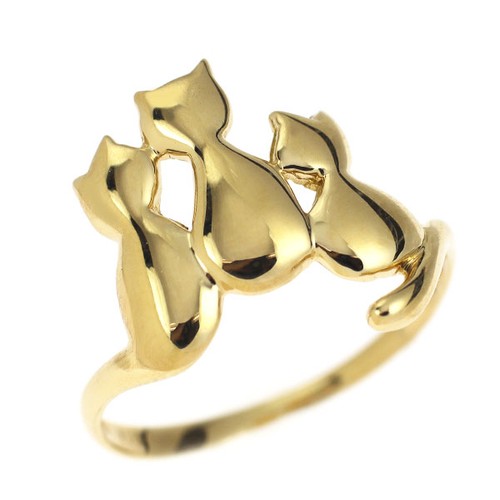 Anello gatto k18yg - anello,