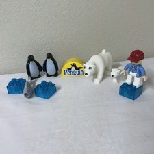 LEGO DUPLO SET ZOO ORSI POLARI #5633 3621 PINGUINO PESCE ZOO CUSTODE GHIACCIO 10 PEZZI pezzi