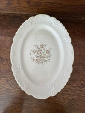 Gold Rim Platter With Roses In