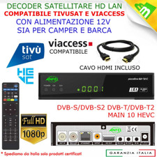 Decoder Sky Terrestre H.265 e Satellitare Compatibile con Card Sky e Tivusat