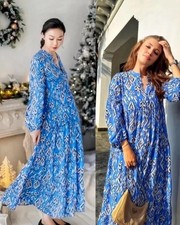ABITO ZARA BLU STAMPATO MIDI