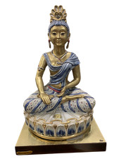 Edoardo Tasca figura di principessa indiana smalti blu e oro lampada d...