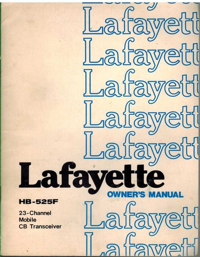 Lafayette owner manual - owner's,