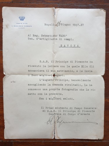 Lettera principe piemonte - principe,