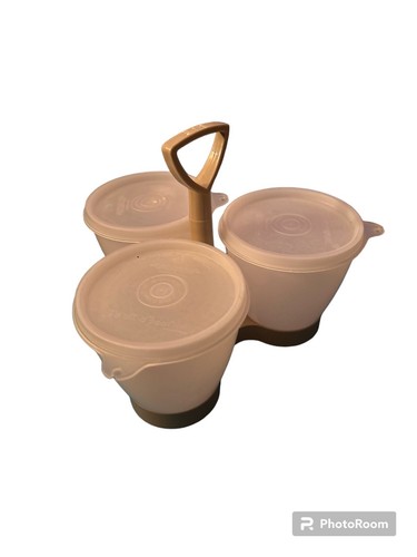 Vintage tan tupperware set - vintage,