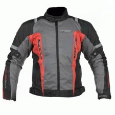 Giacca Giubbotto Moto In Tessuto Venom Sport Mesh Tre Strati Rosso Nero Grey