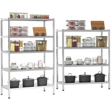 HOMCOM Scaffale da Cucina a 4/5 Livelli in Acciaio Inox 201 Argento