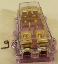 Distributore di corrente con portafusibili a 2 uscite