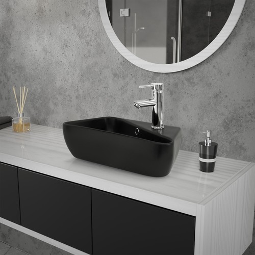 Lavandino nero ceramica - nero, in