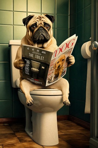 Poster divertente cane lettura