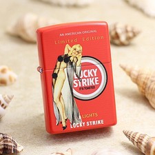 Accendino Zippo originale vintage Lucky Strike accendino classico antivento USA NUOVO