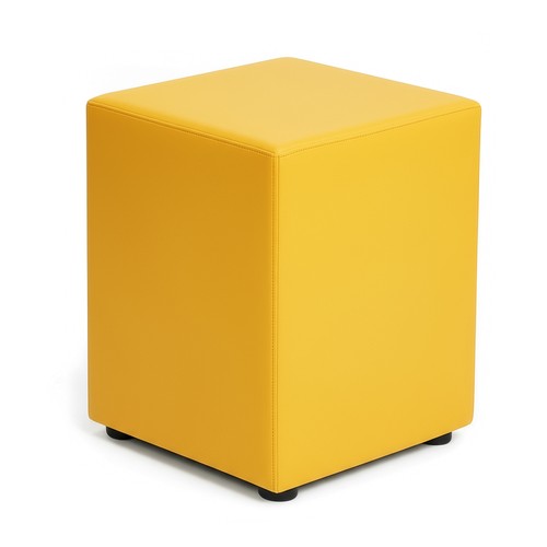 Cubo seduta ecopelle giallo