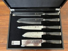 Set 5 coltelli giapponesi professionali Seki Damascus in valigetta in legno