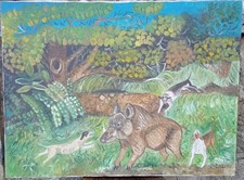 Quadro Caccia al Cinghiale