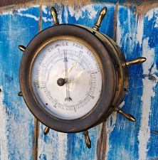 Barometro Timone SCHATZ in Ottone Originale Vintage Da Parete