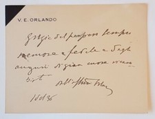 Biglietto autografo con