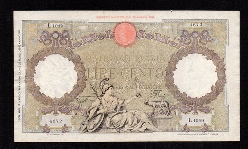 Rara cento 100 lire - lire, aquila