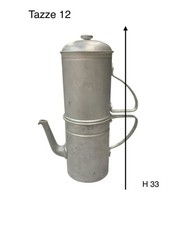 ANTICA CAFFETTIERA NAPOLETANA IN ALLUMINIO 12  TAZZE Made in Italy MAI USATA