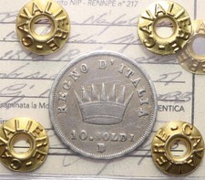 10 SOLDI 1813 BOLOGNA (B SU M) QBB RRR - NAPOLEONE I - PERIZIA NIP CAVALIERE