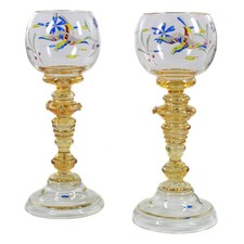 Coppia di romani con uccellino del paradiso in smalto opaco, capanna Josephinen, 1987 ca.