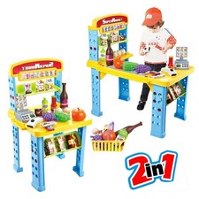 PLAYSET SUPERMERCATO GIOCATTOLO BAMBINI BANCO ESTENSIBILE LUCI SUONI ACCESSORI