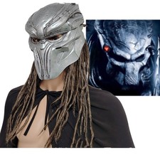 Maschera predatore Halloween lattice guerra aliena copricapo soldato testa intera casco fantasma