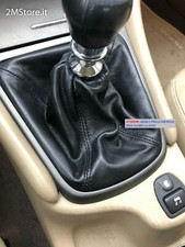 Cuffia leva cambio manuale JAGUAR X-TYPE dal 2001 al 2009 in vera pelle NERA