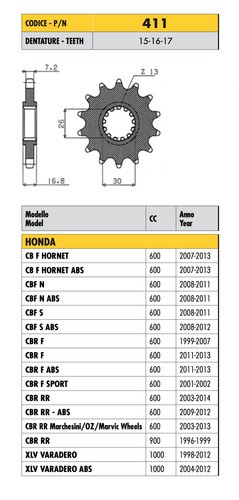 411 pignone passo 525 - pignone, honda