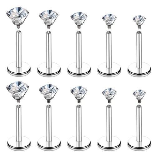 10pz borchie anello naso - borchie,