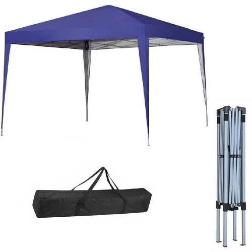 Gazebo 3x3 pieghevole blu - 3x3,