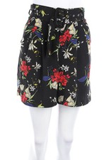 Stradivarius Shorts High Waist Blumen Print 34 = D 32 schwarz