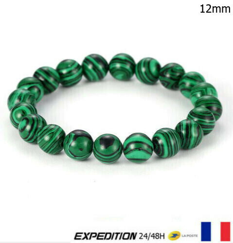 Bracelet perle malachite - bracelet,