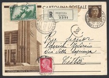 STORIA POSTALE REGNO 1933 Intero OdR 30c Raccom. da Perugia per Città (E3)