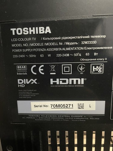 Ricambi toshiba 32w2333d - ricambi, tv